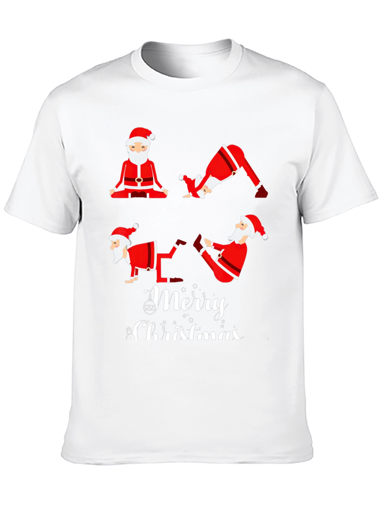 Yoga Santa Merry Christmas Graphic T-Shirt