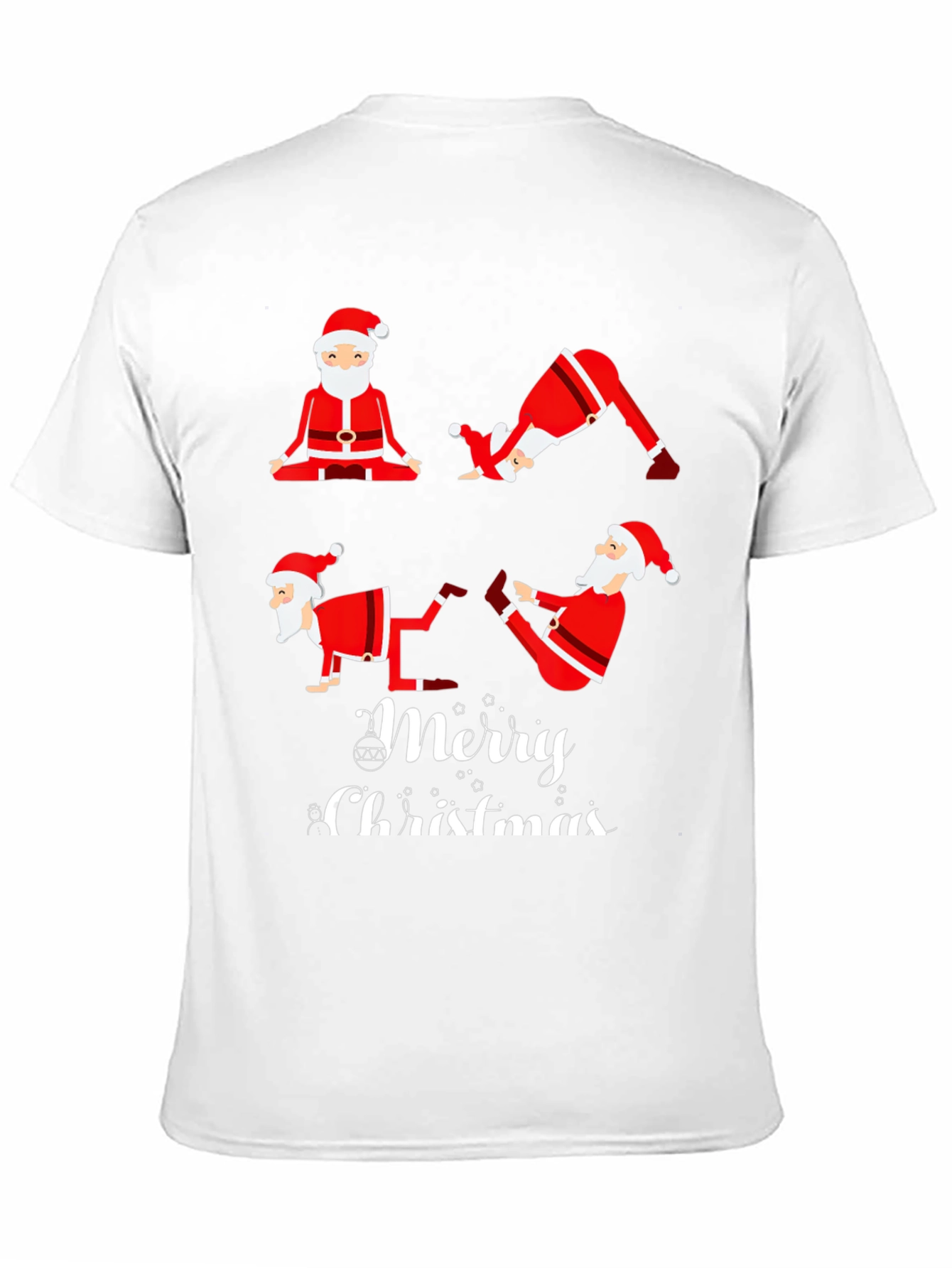 Yoga Santa Merry Christmas Graphic T-Shirt