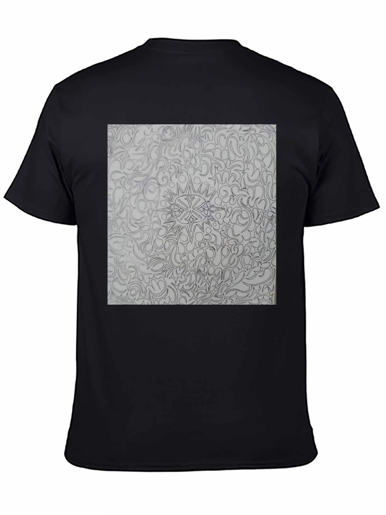 Abstract Pattern Print Black T-Shirt