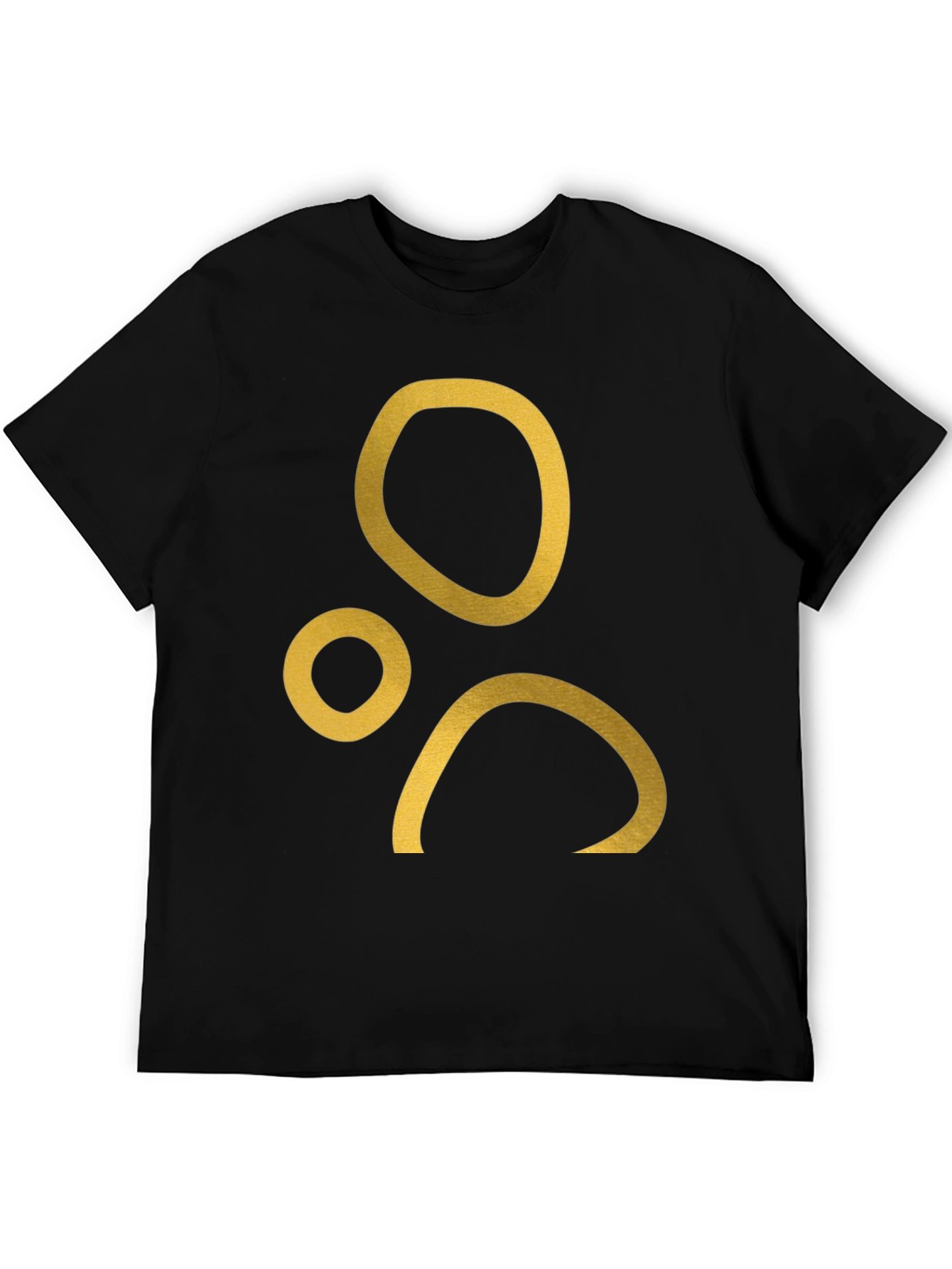 Abstract Gold Print Black T-Shirt