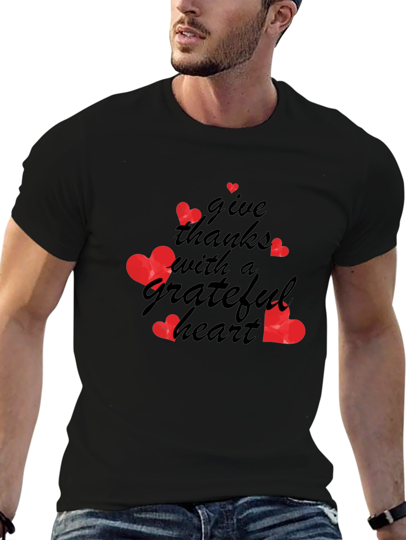 Grateful Heart Graphic Tee - Thanksgiving Shirt