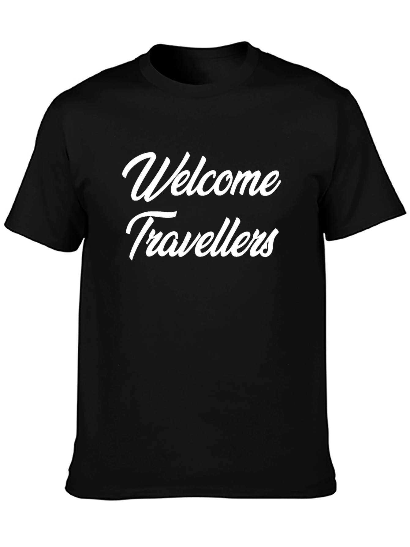 Welcome Travellers Black Graphic Tee