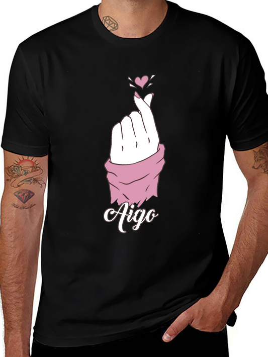 Aigo Heart Fingers Black T-Shirt