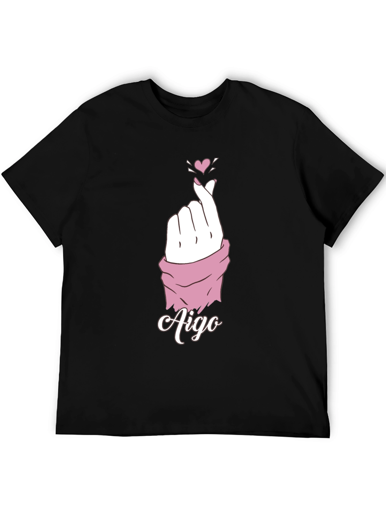 Aigo Heart Fingers Black T-Shirt