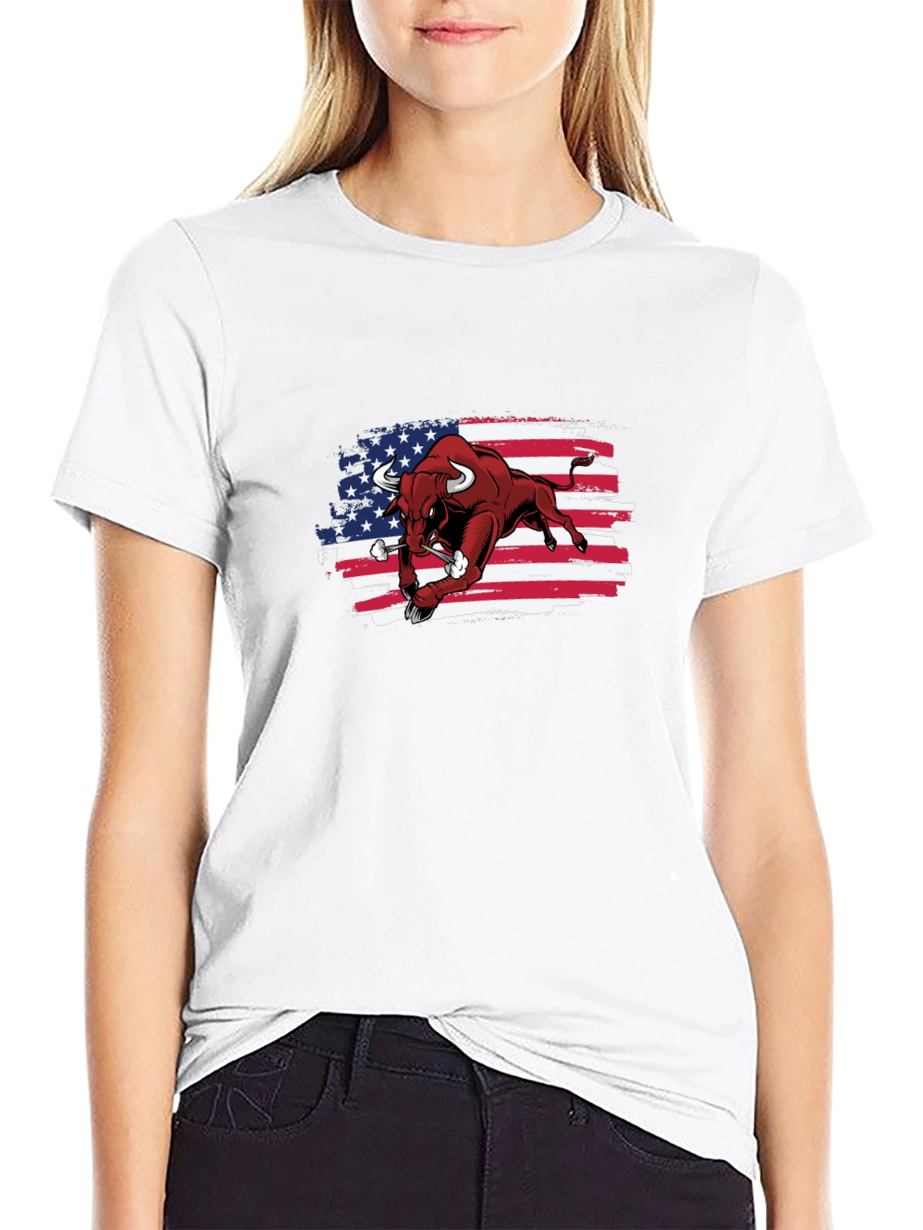 American Bull T-Shirt - Patriotic USA Design