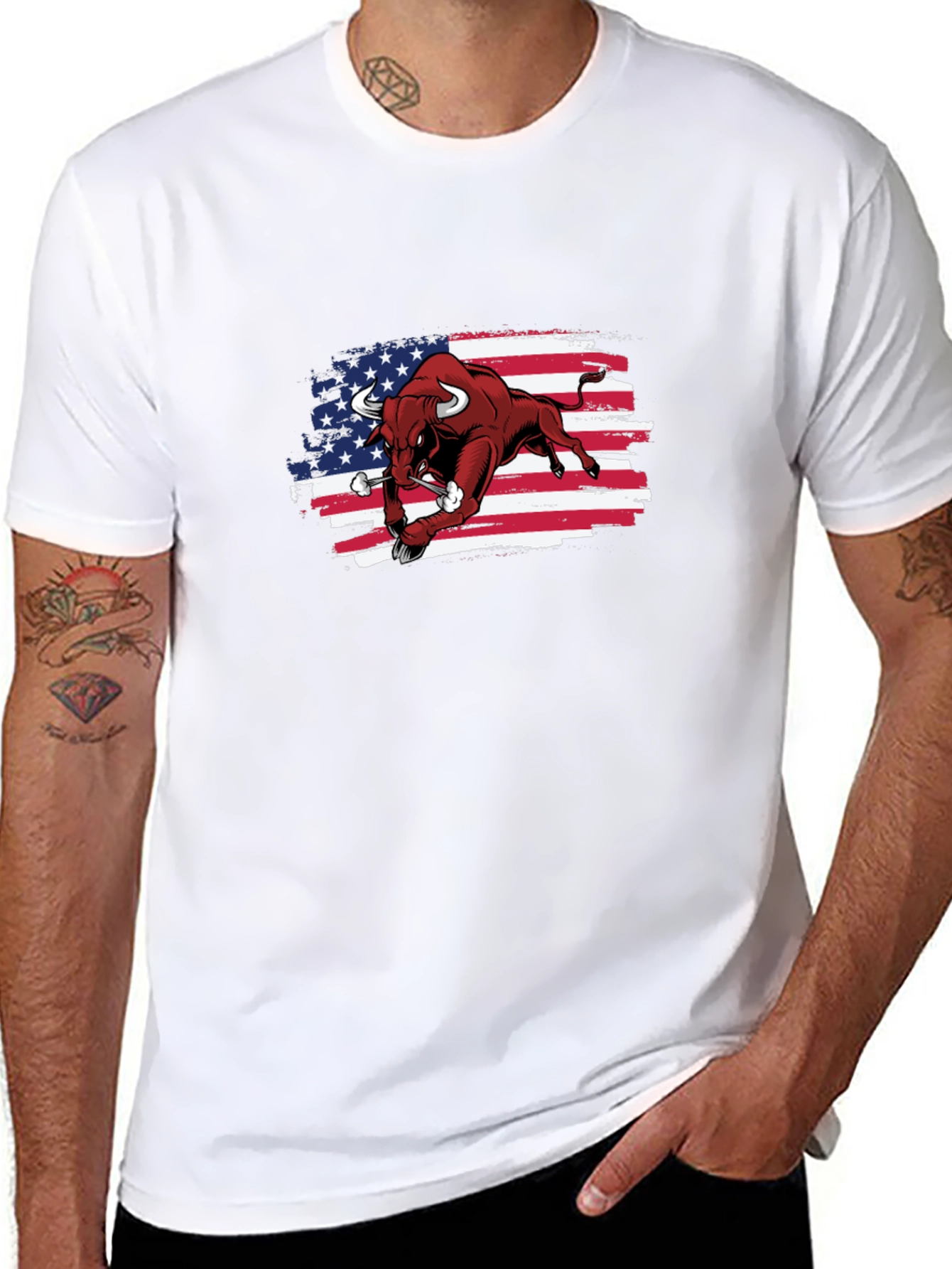 American Bull T-Shirt - Patriotic USA Design