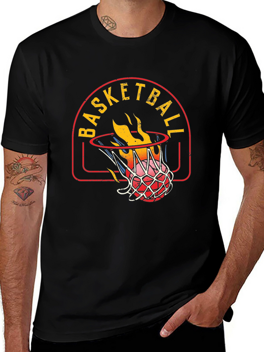 Flaming Basketball Graphic Tee