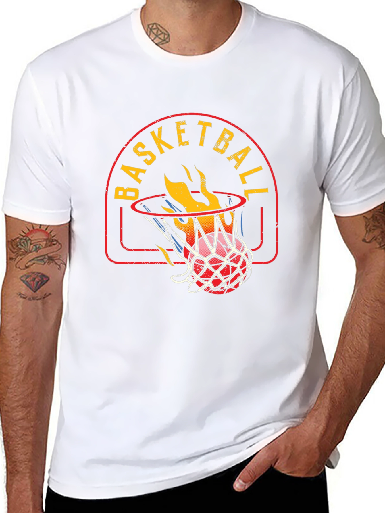 Flaming Basketball Graphic Tee