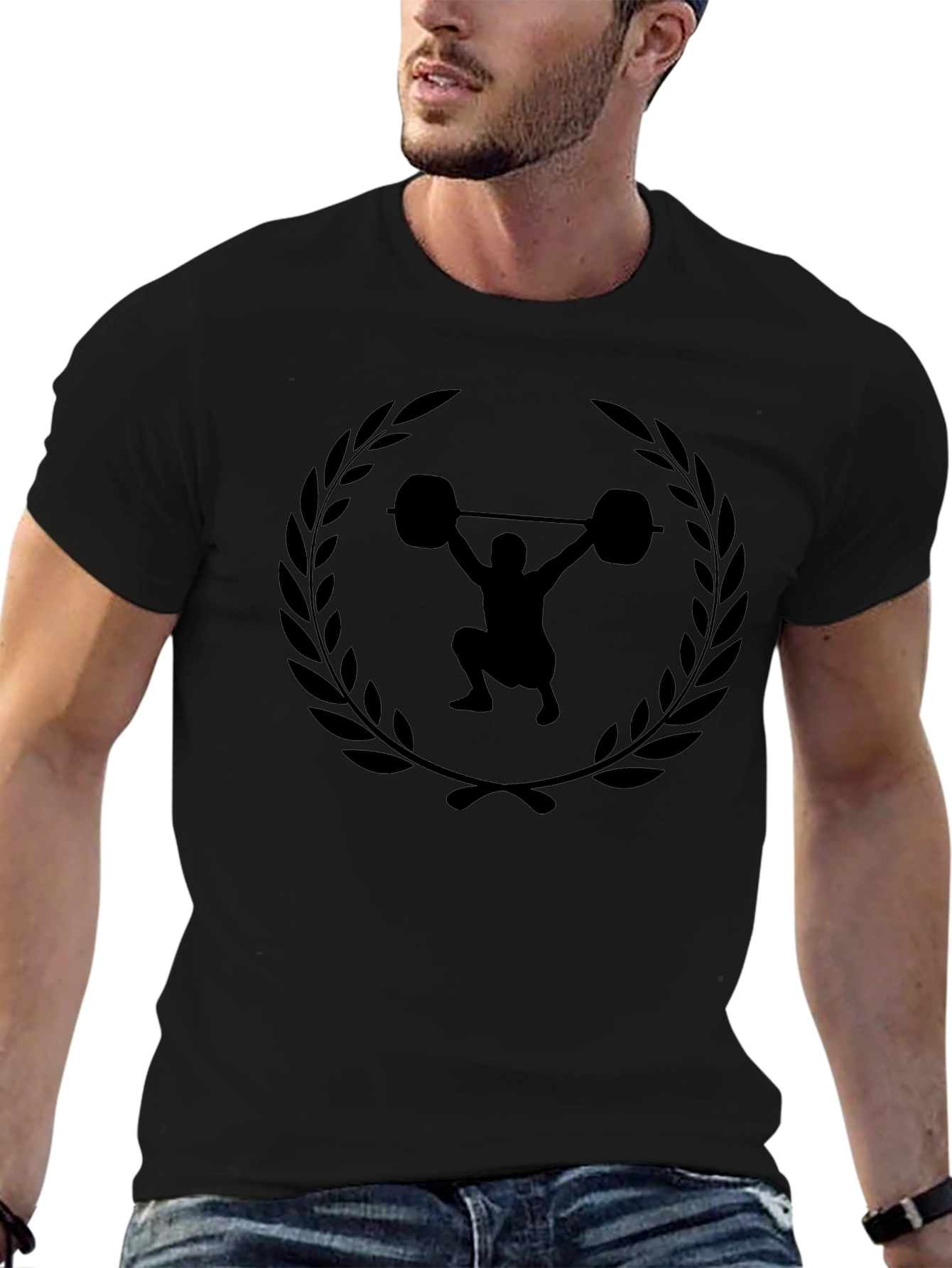 Weightlifting Laurel Black T-Shirt