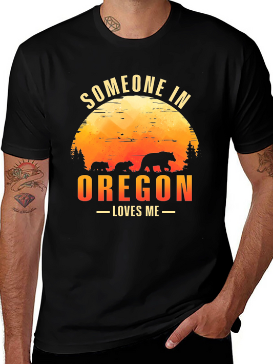 Oregon Bear Lover T-Shirt - Black Graphic Tee