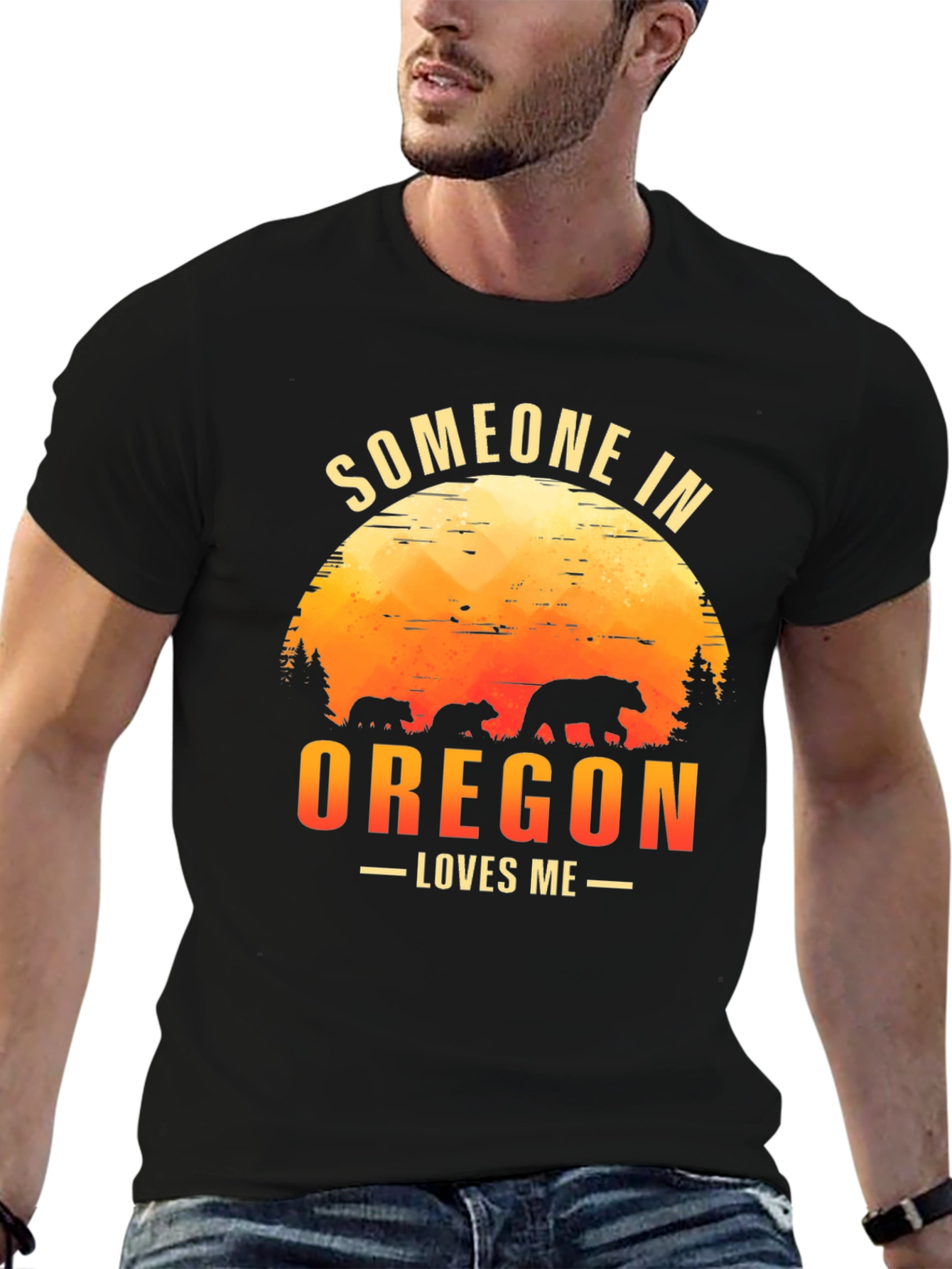 Oregon Bear Lover T-Shirt - Black Graphic Tee