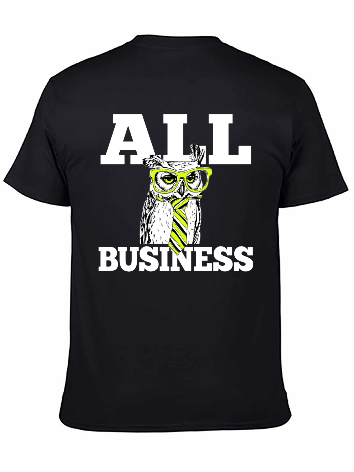 All Business Owl T-Shirt - Novelty Graphic Tee