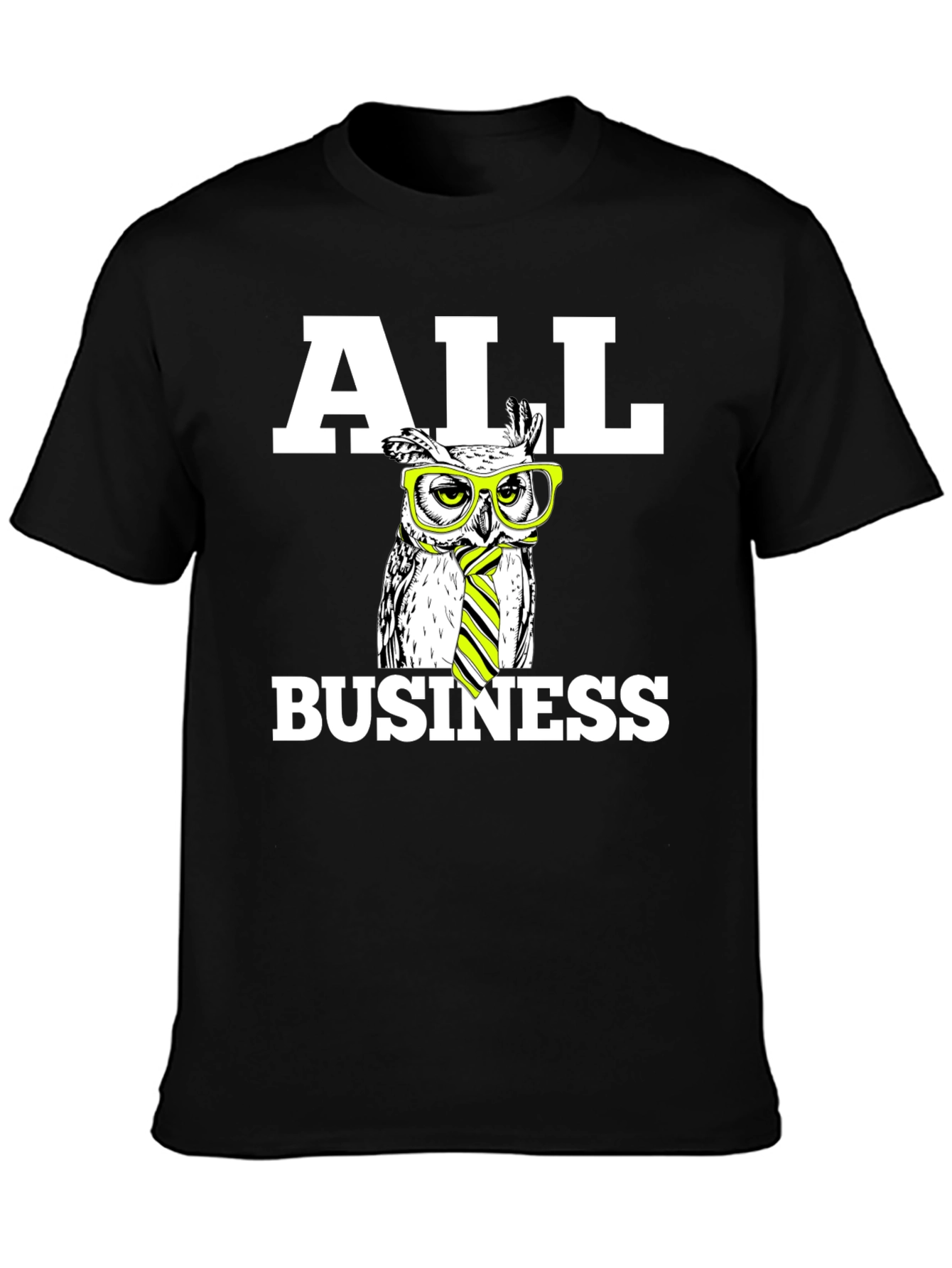 All Business Owl T-Shirt - Novelty Graphic Tee