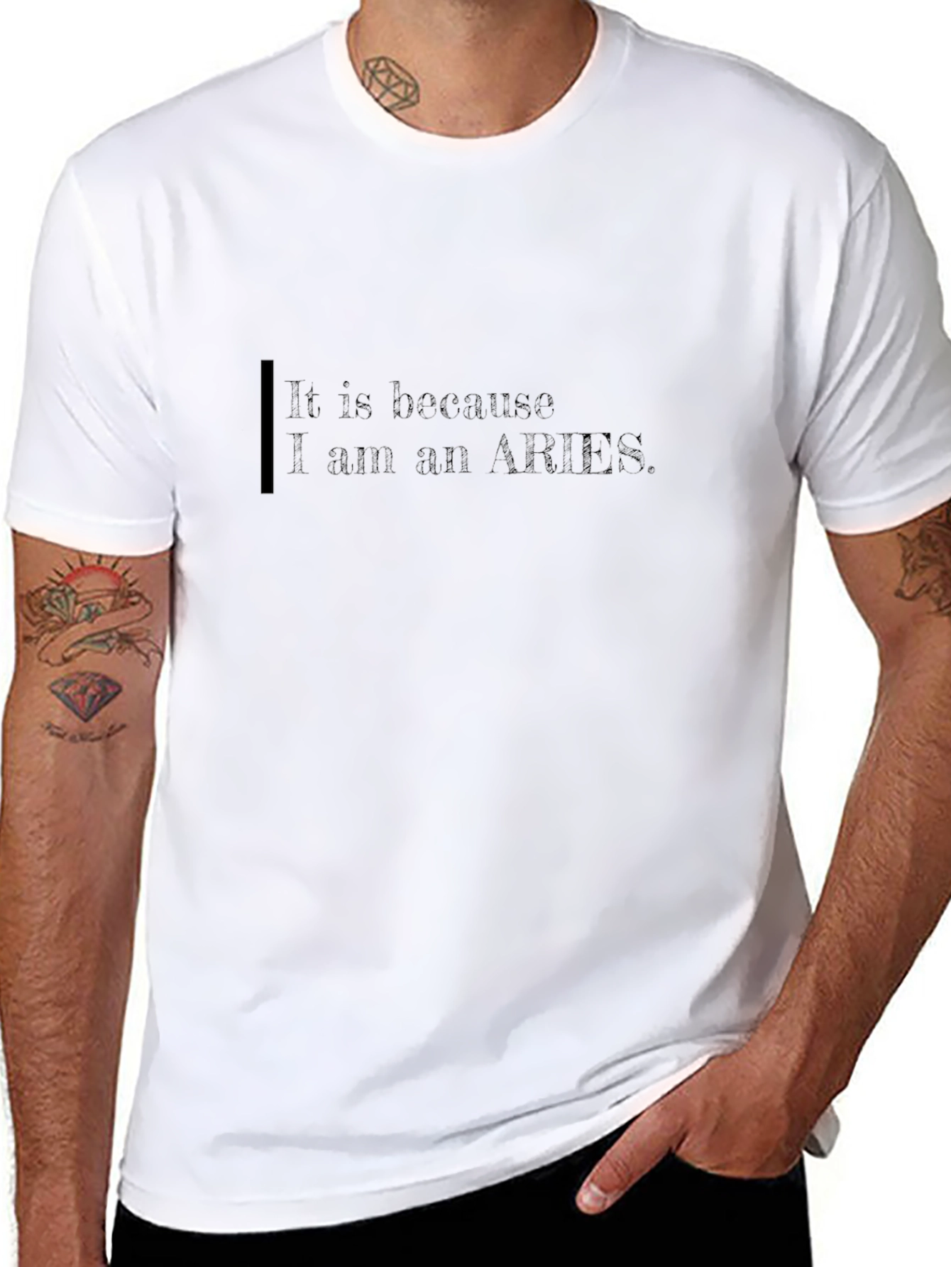 Aries Zodiac Graphic T-Shirt - Black