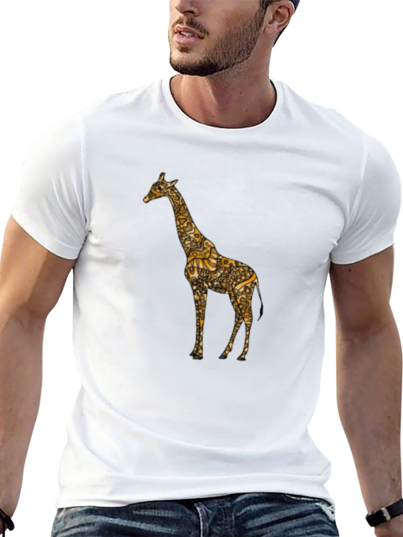 Black Giraffe Print Tee