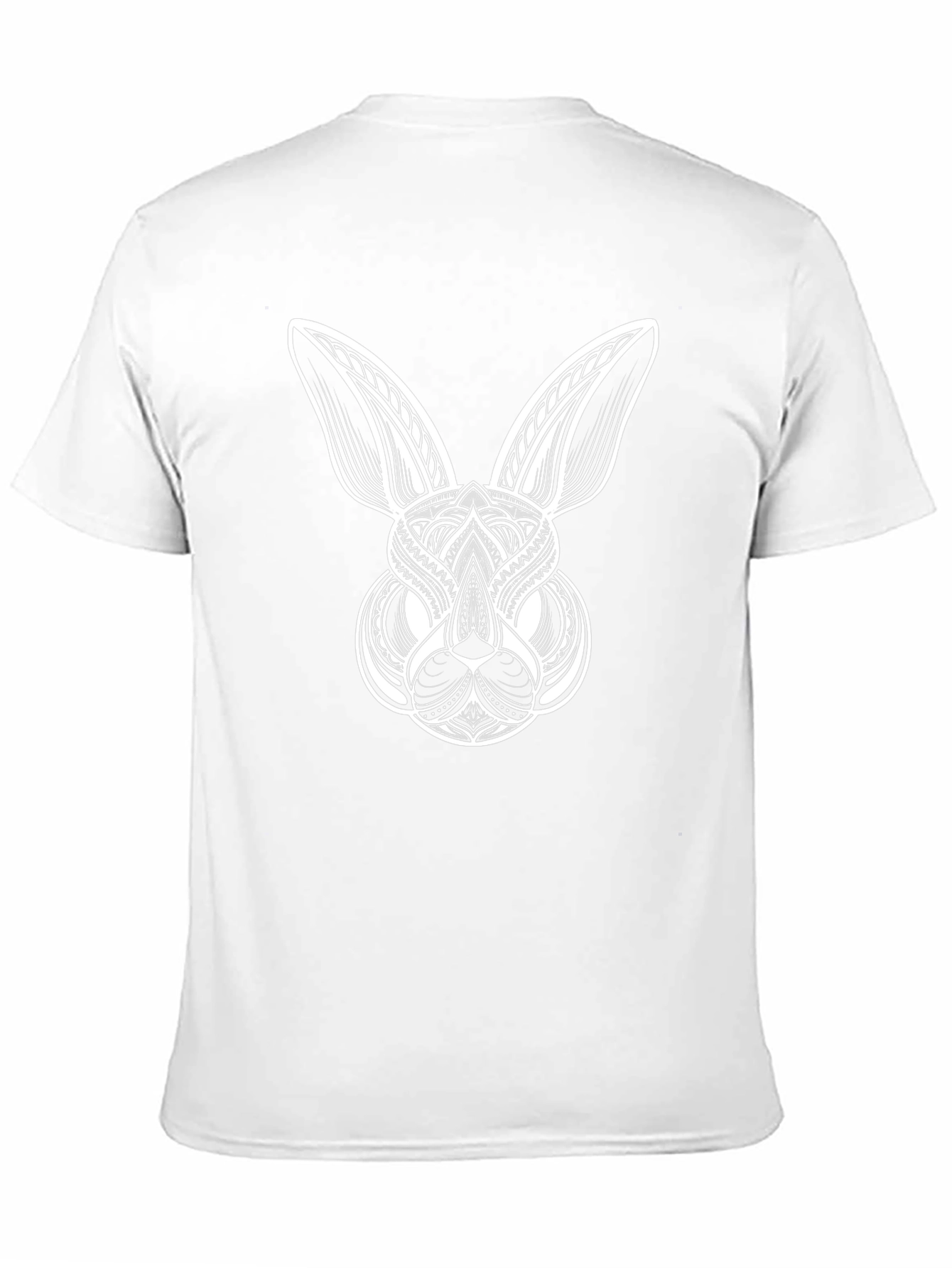 Abstract Bunny Graphic Tee - Black Cotton