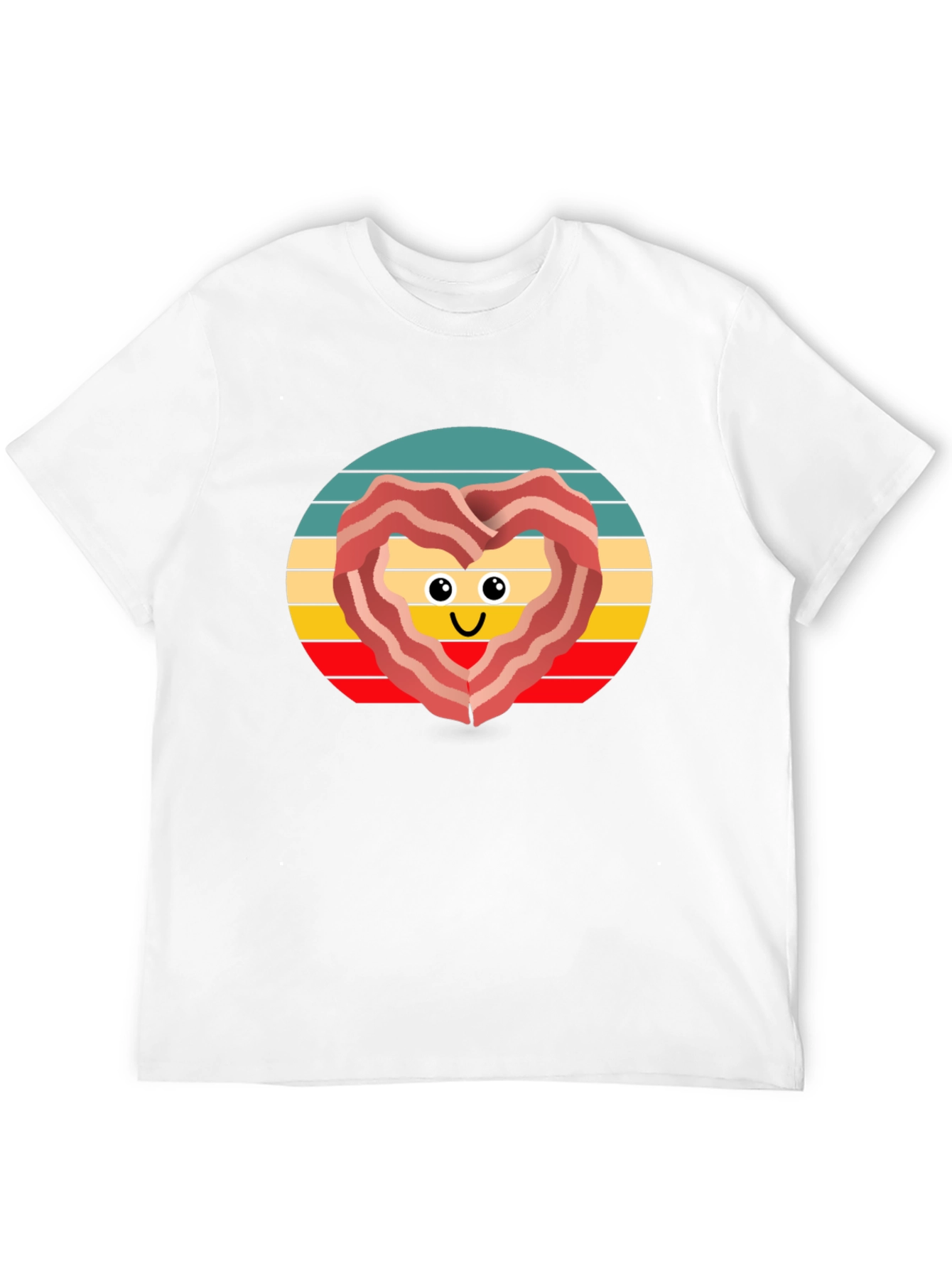 Bacon Heart Retro T-Shirt - Foodie Fun!