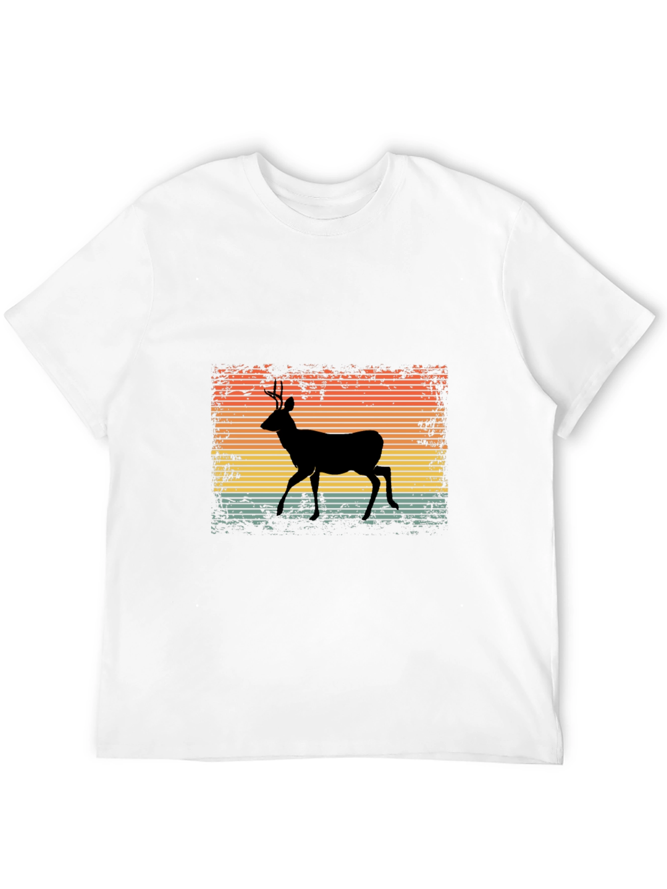 Retro Deer Graphic Tee - Black