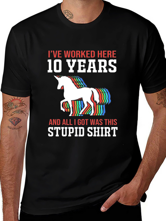 Funny 10 Year Work Anniversary Unicorn T-Shirt
