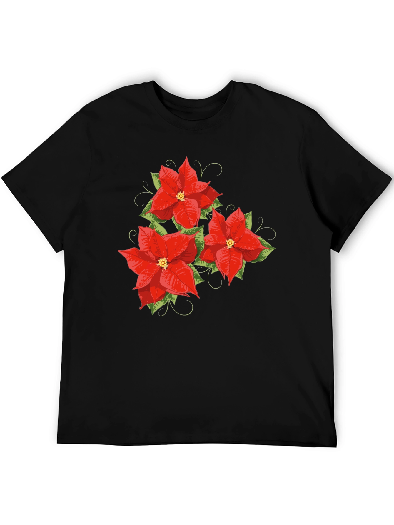 Floral Poinsettia Graphic Tee - Holiday Style