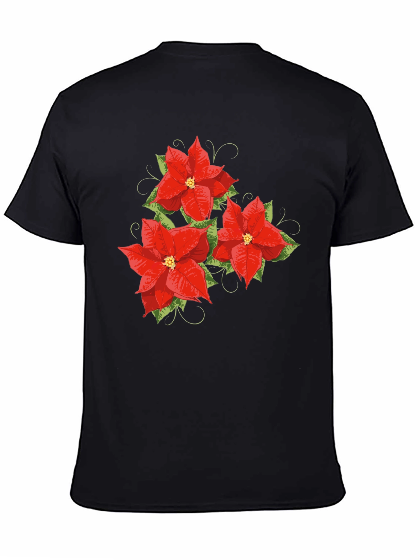 Floral Poinsettia Graphic Tee - Holiday Style