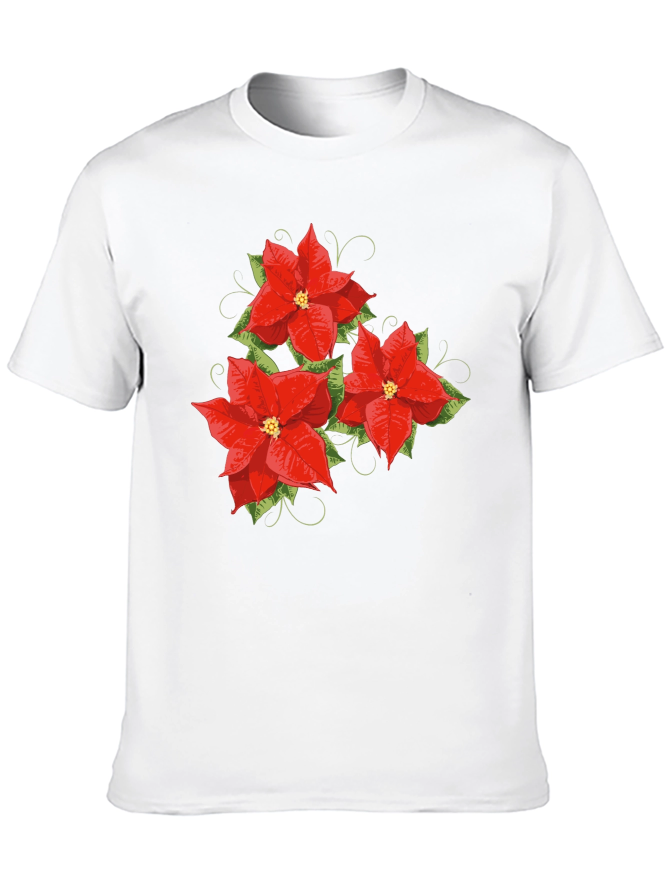 Floral Poinsettia Graphic Tee - Holiday Style