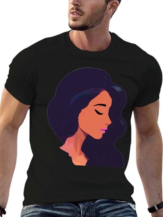 Elegant Woman Graphic Tee - Classic Black