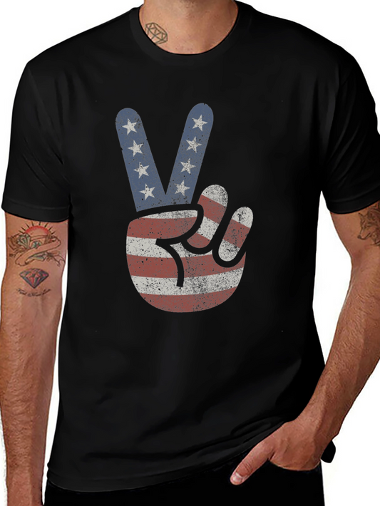 American Flag Peace Sign T-Shirt
