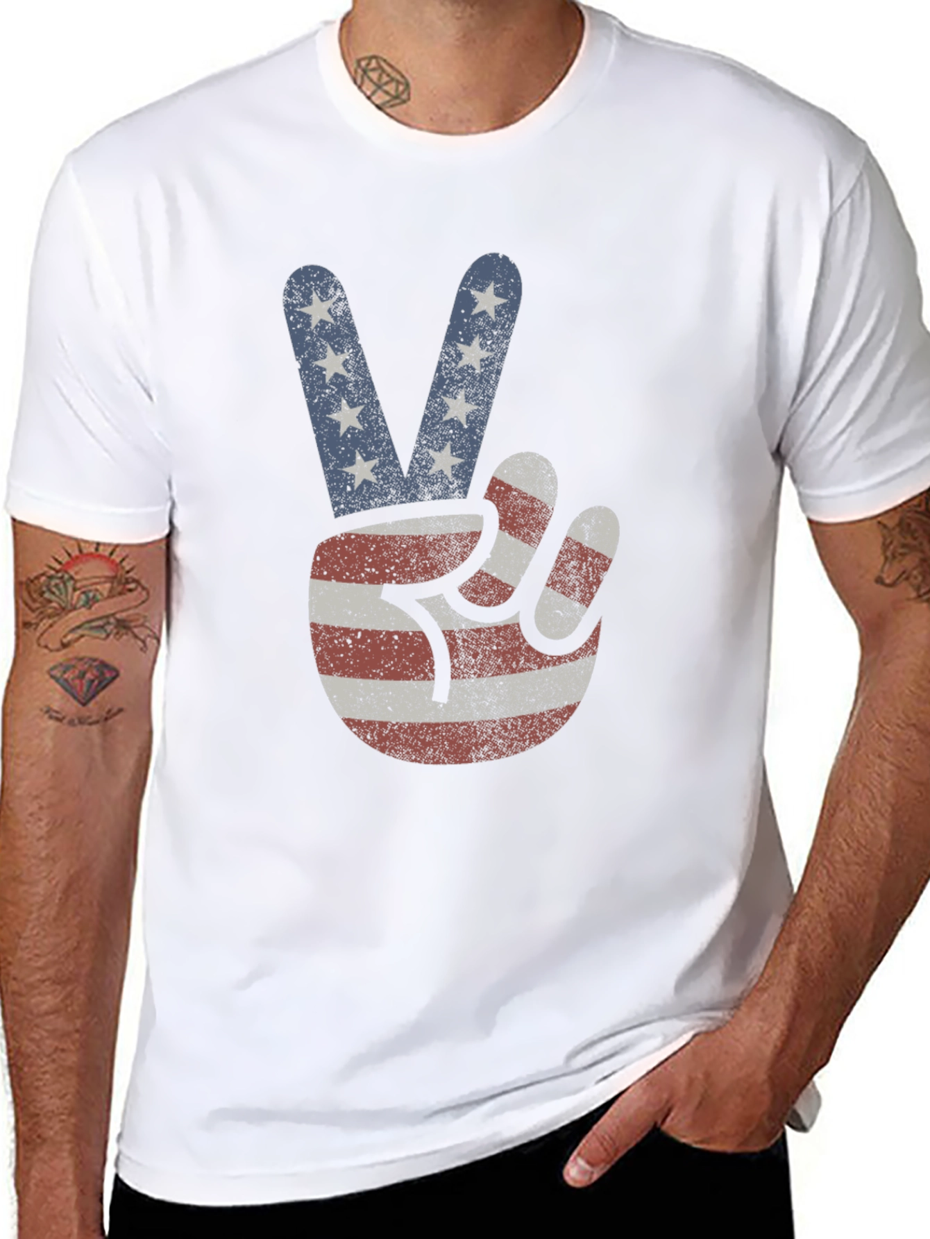 American Flag Peace Sign T-Shirt