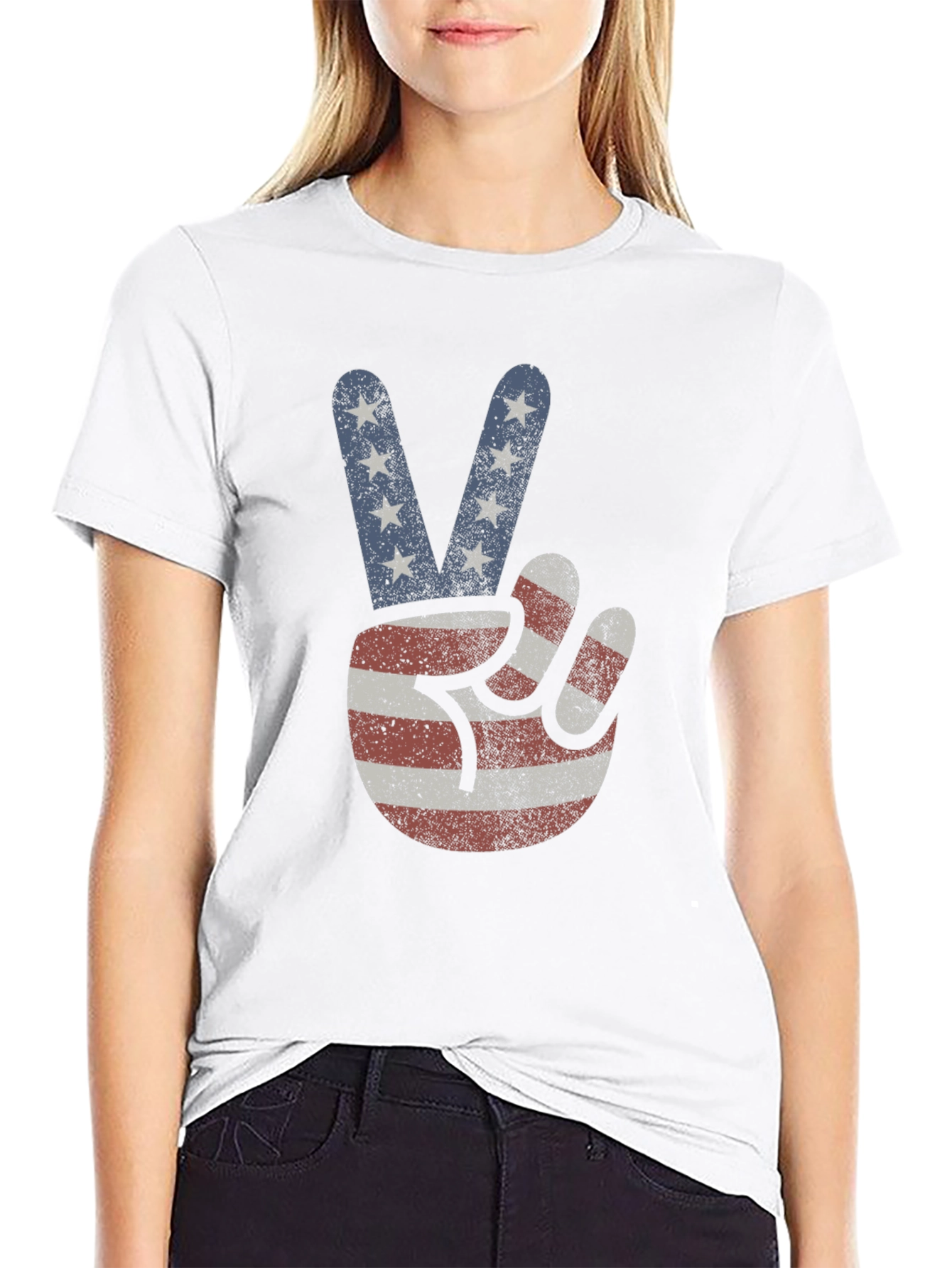 American Flag Peace Sign T-Shirt