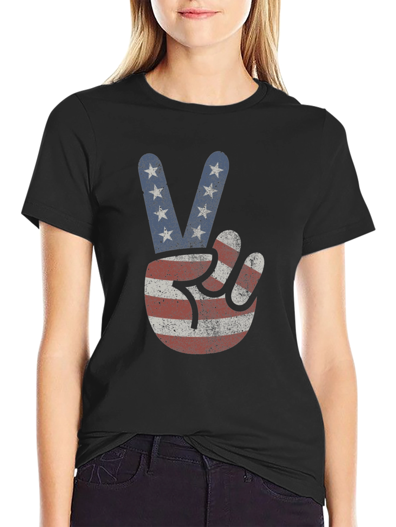 American Flag Peace Sign T-Shirt