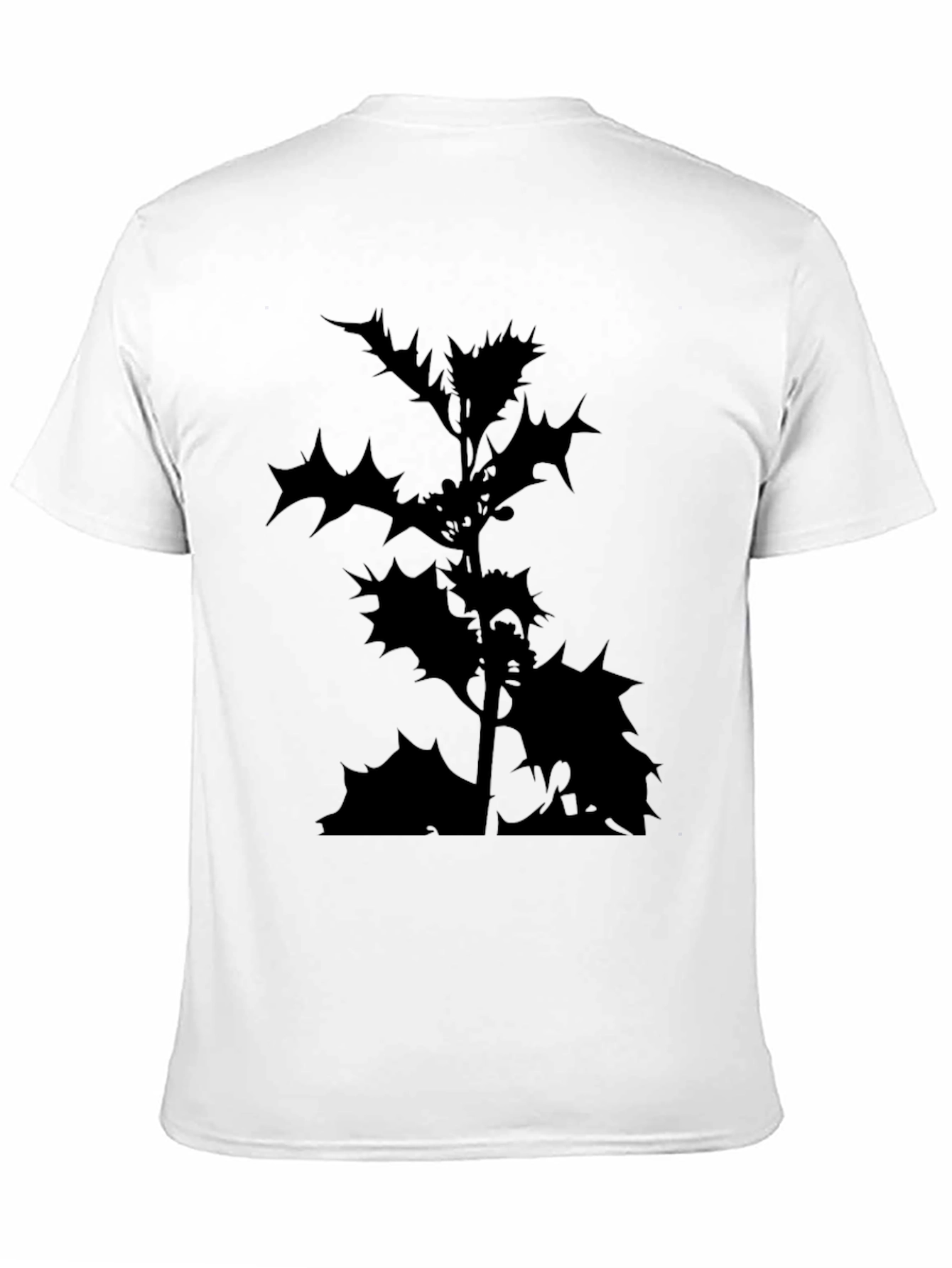 Black T-Shirt with Holly Silhouette Print