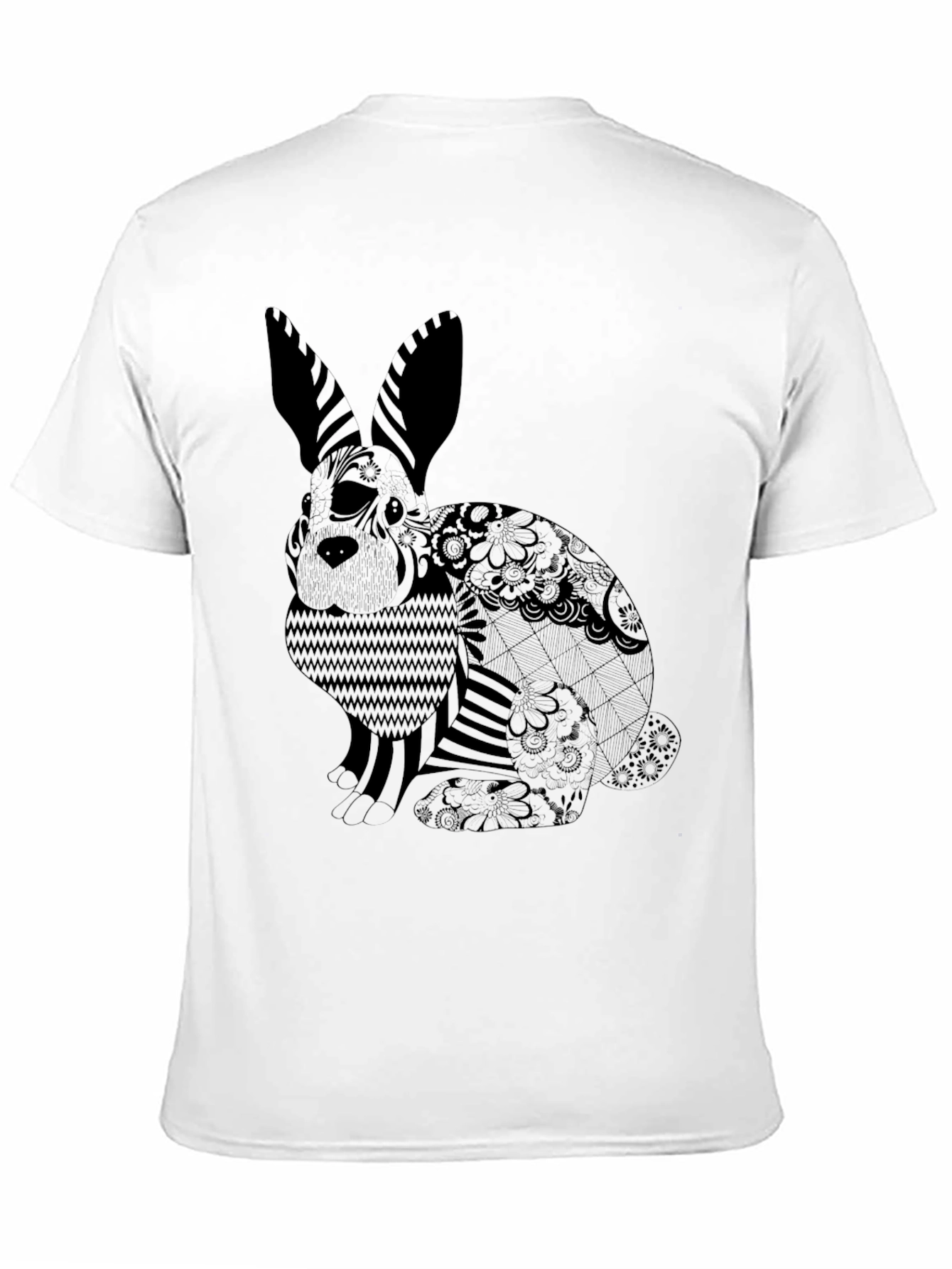 Black T-Shirt with Rabbit Design