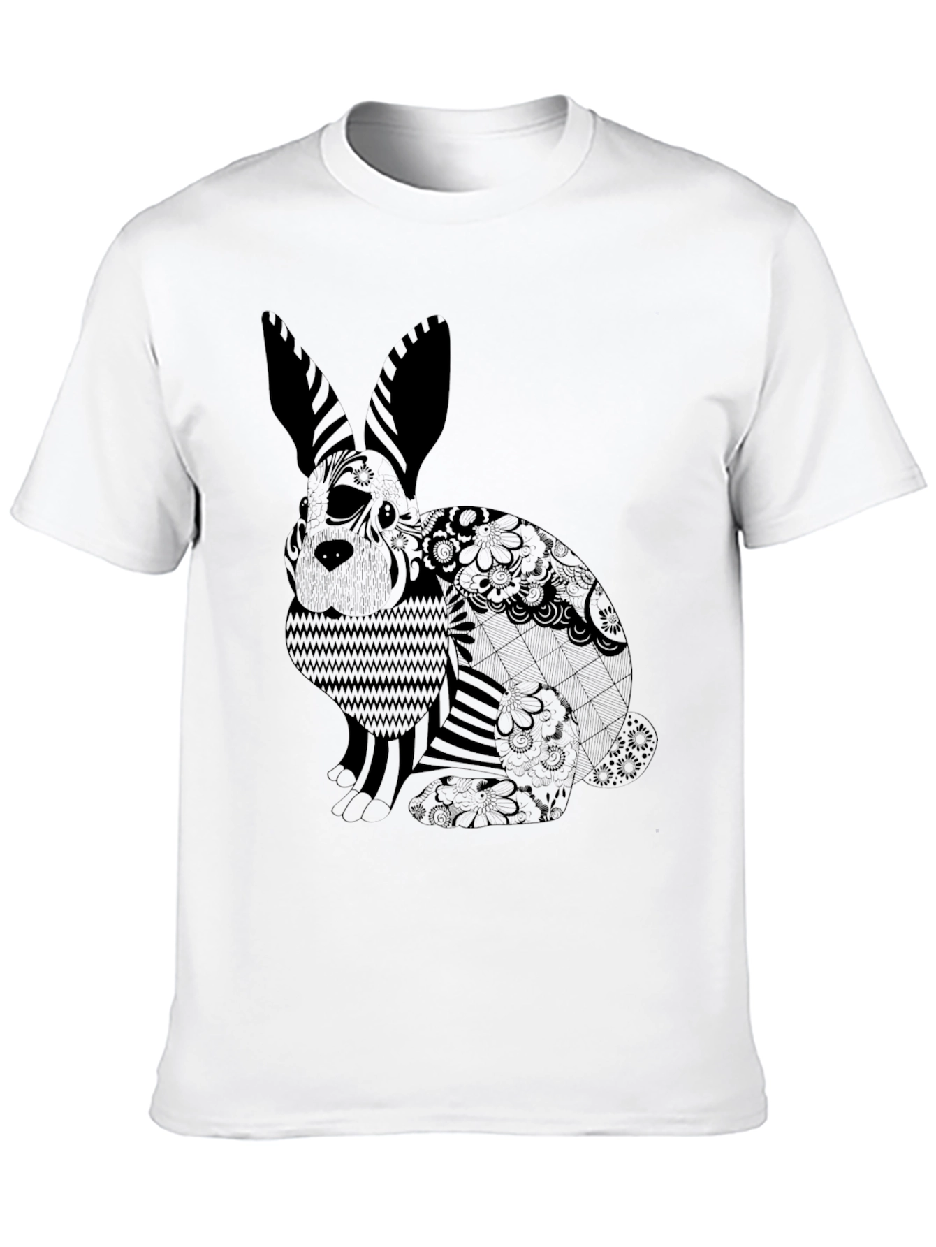 Black T-Shirt with Rabbit Design