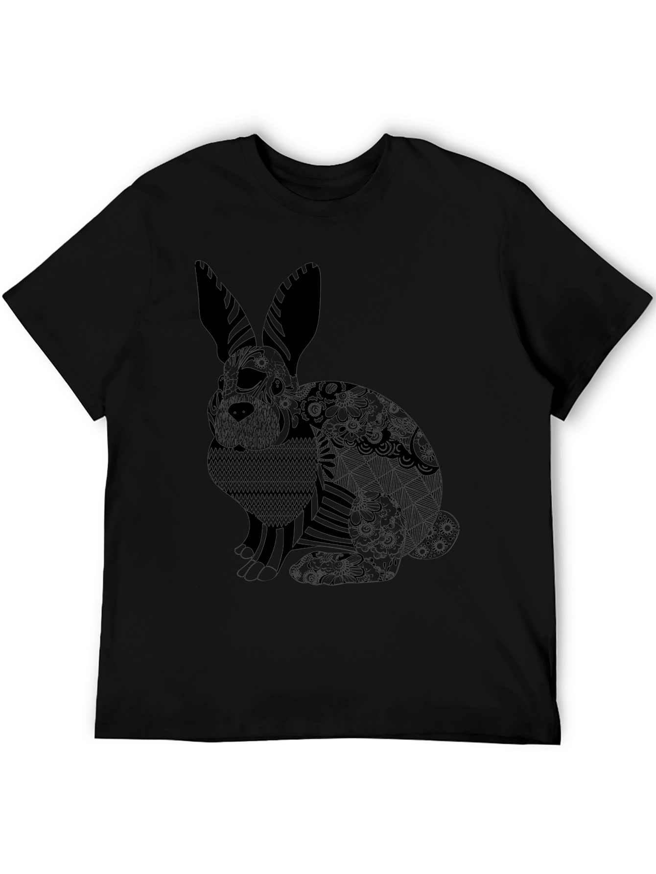 Black T-Shirt with Rabbit Design