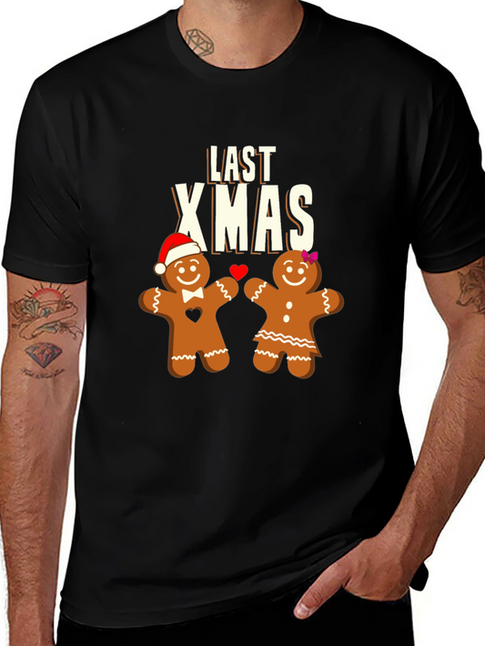 Last Xmas Gingerbread Couple Black T-Shirt