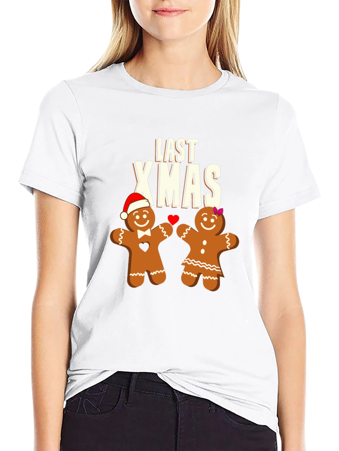 Last Xmas Gingerbread Couple Black T-Shirt