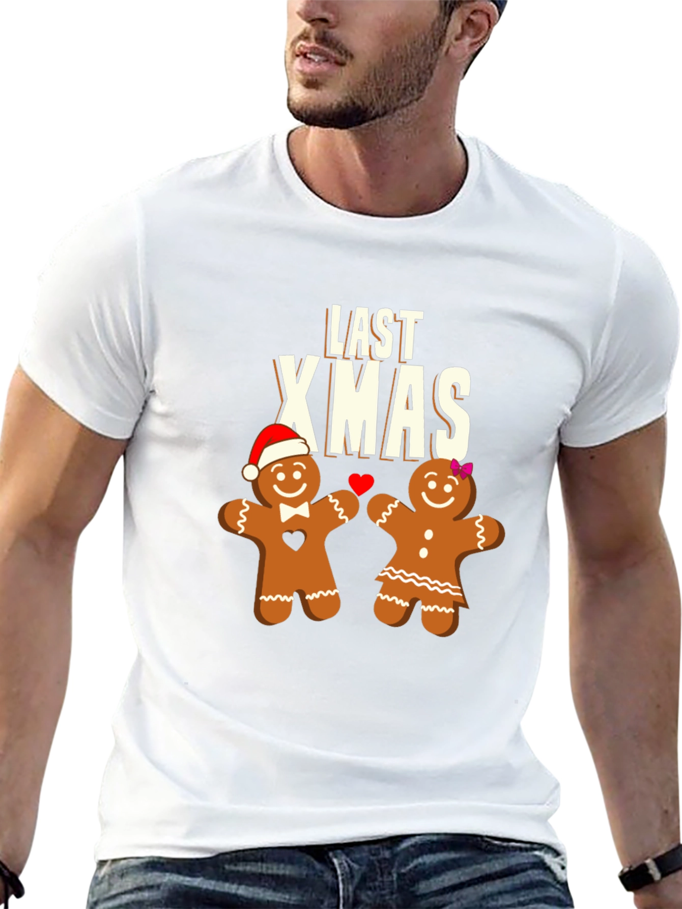 Last Xmas Gingerbread Couple Black T-Shirt