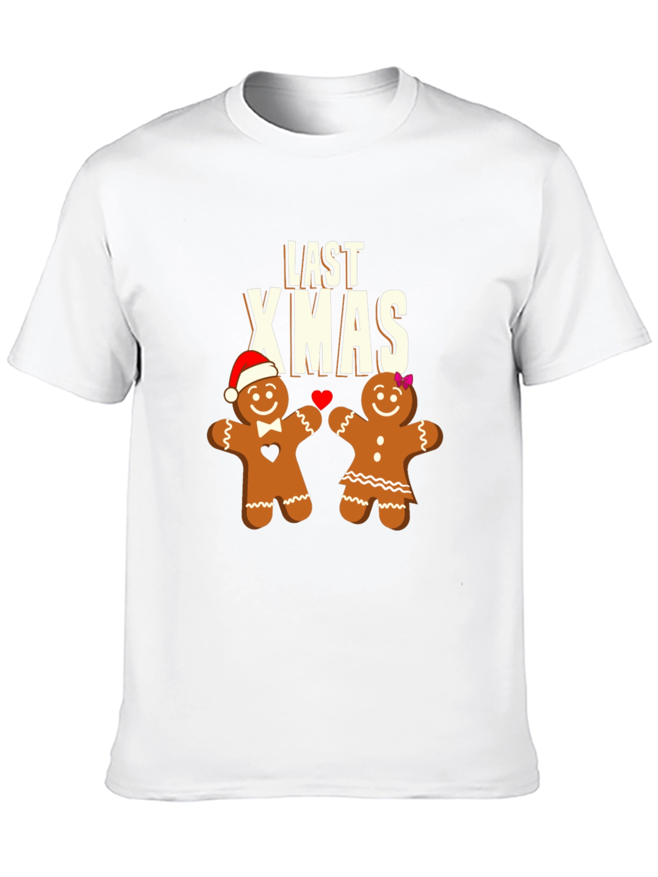 Last Xmas Gingerbread Couple Black T-Shirt