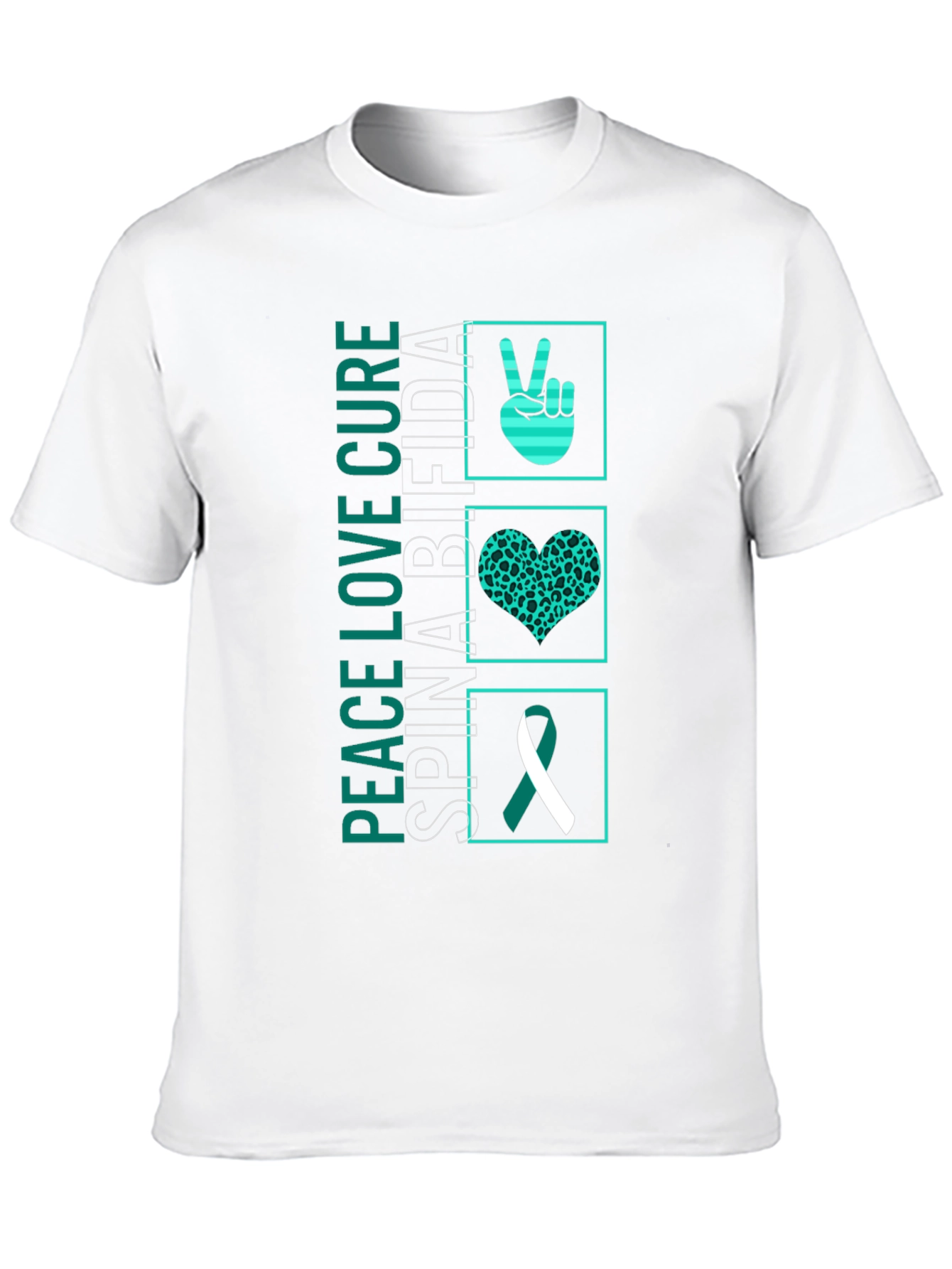 Peace Love Cure Spina Bifida Awareness T-Shirt