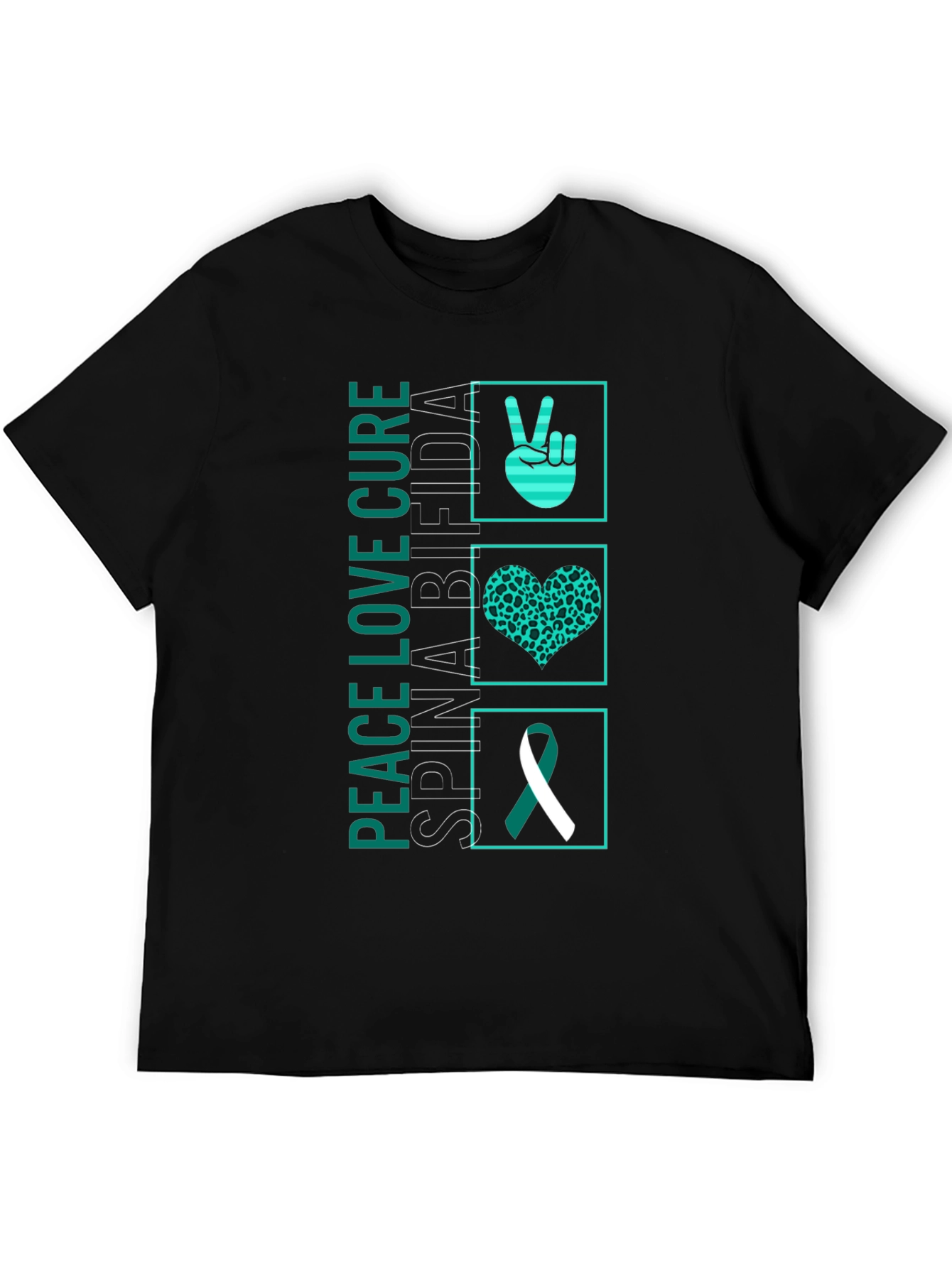 Peace Love Cure Spina Bifida Awareness T-Shirt