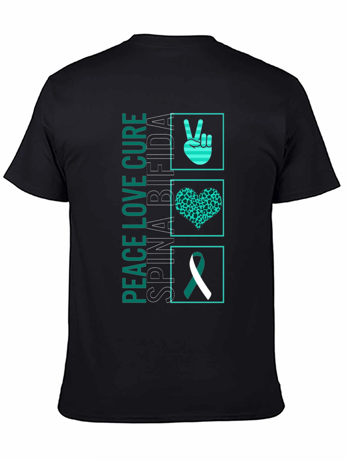 Peace Love Cure Spina Bifida Awareness T-Shirt