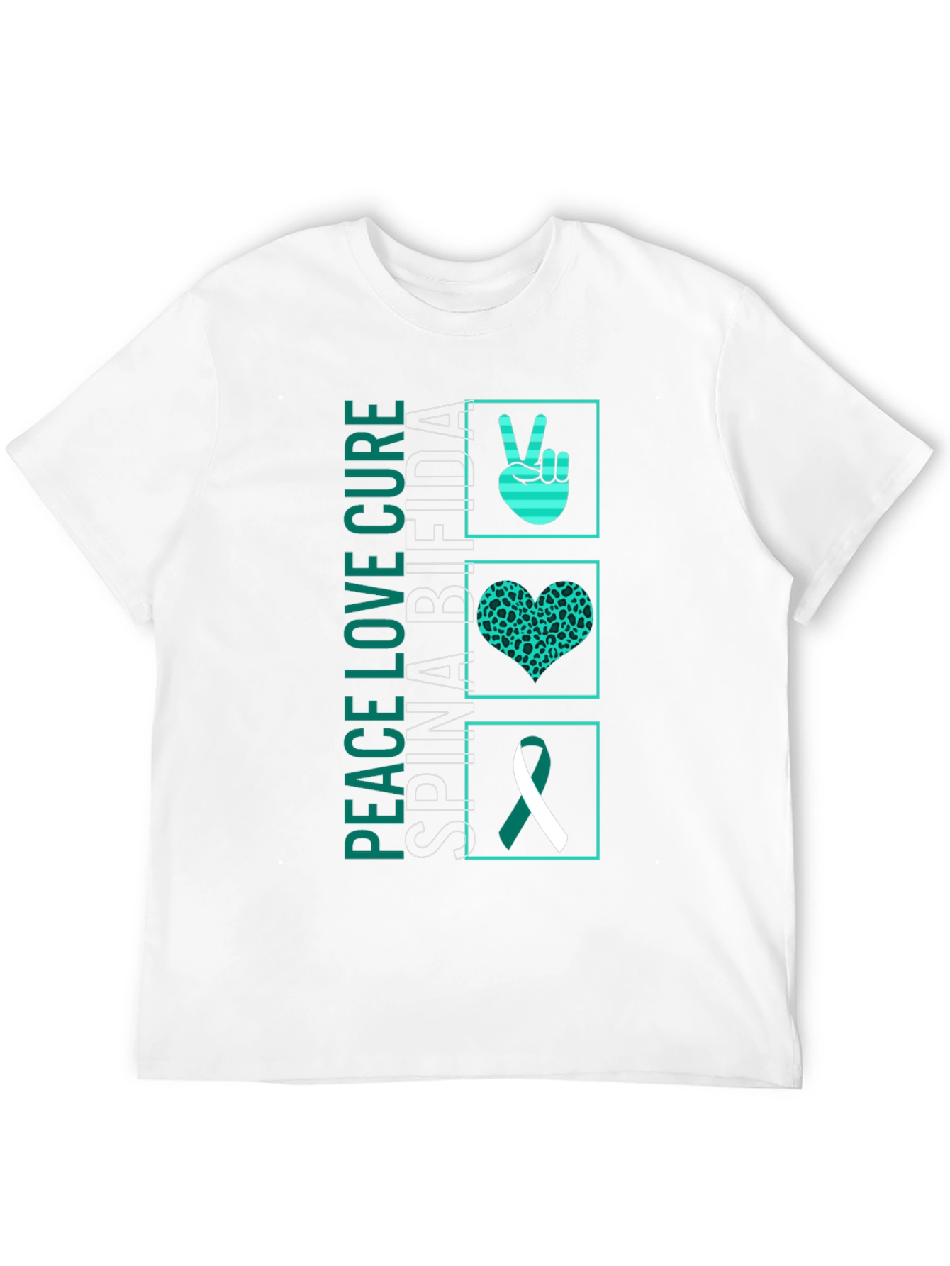 Peace Love Cure Spina Bifida Awareness T-Shirt