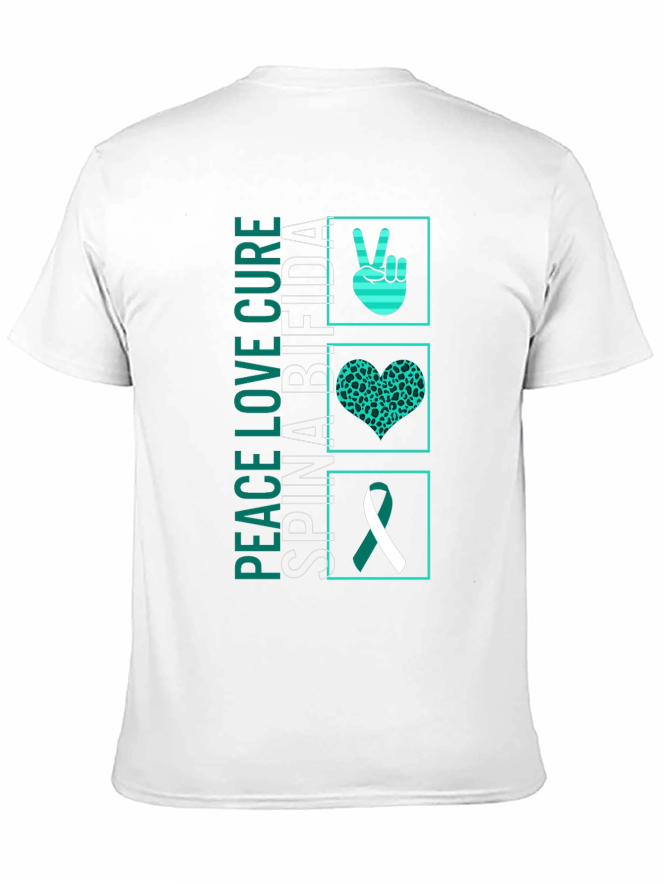 Peace Love Cure Spina Bifida Awareness T-Shirt
