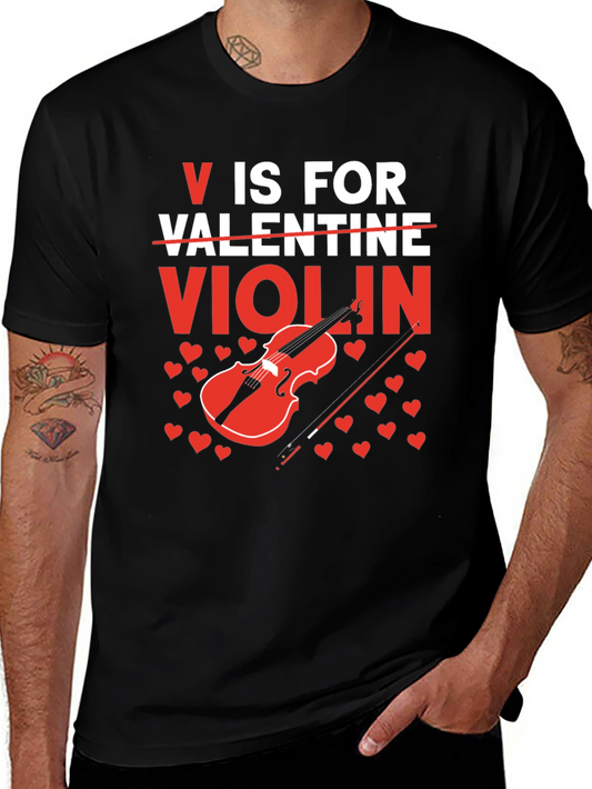 V is for Violin Graphic Tee - Valentines Gift