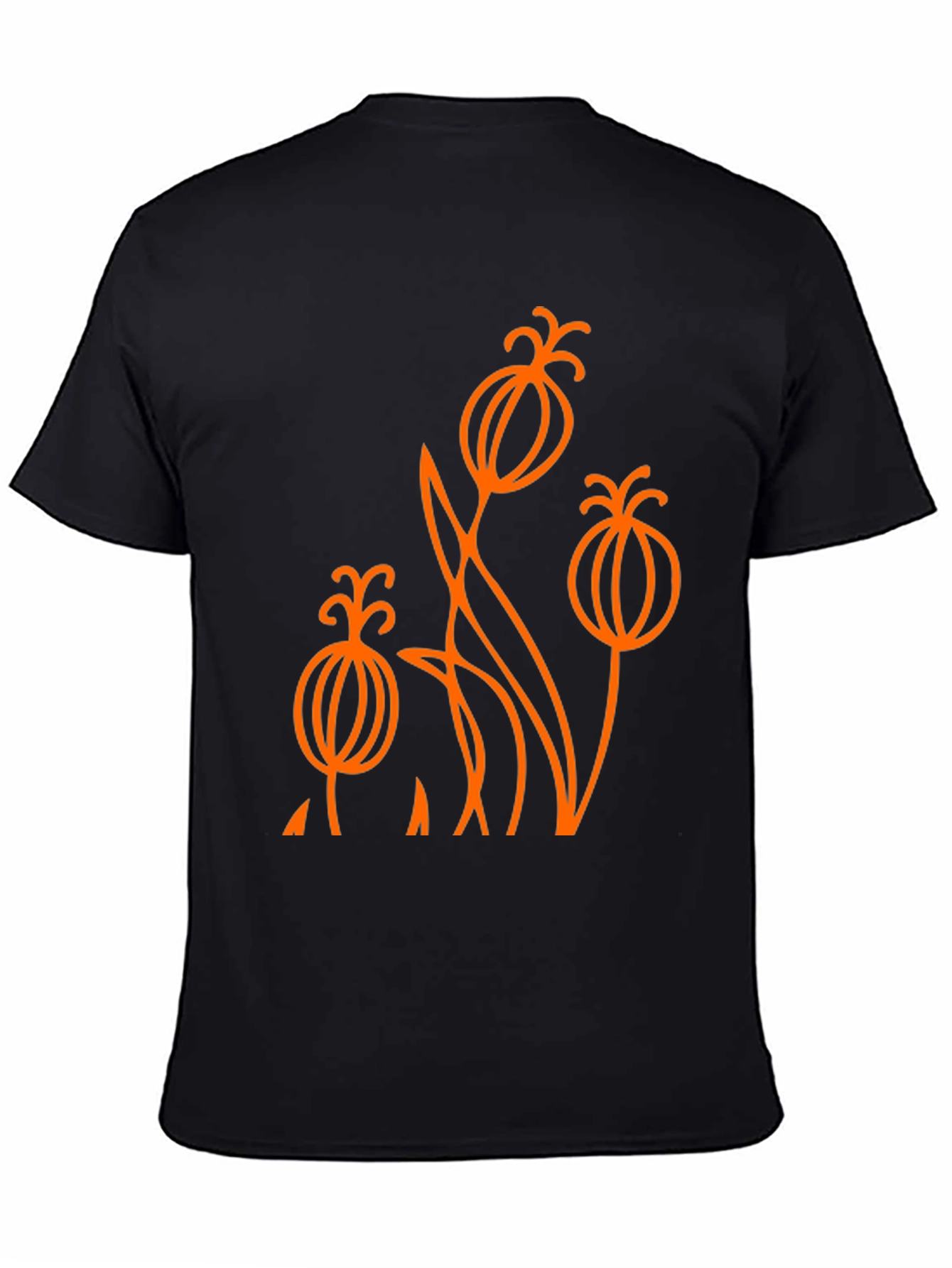 Abstract Floral Graphic Tee - Black