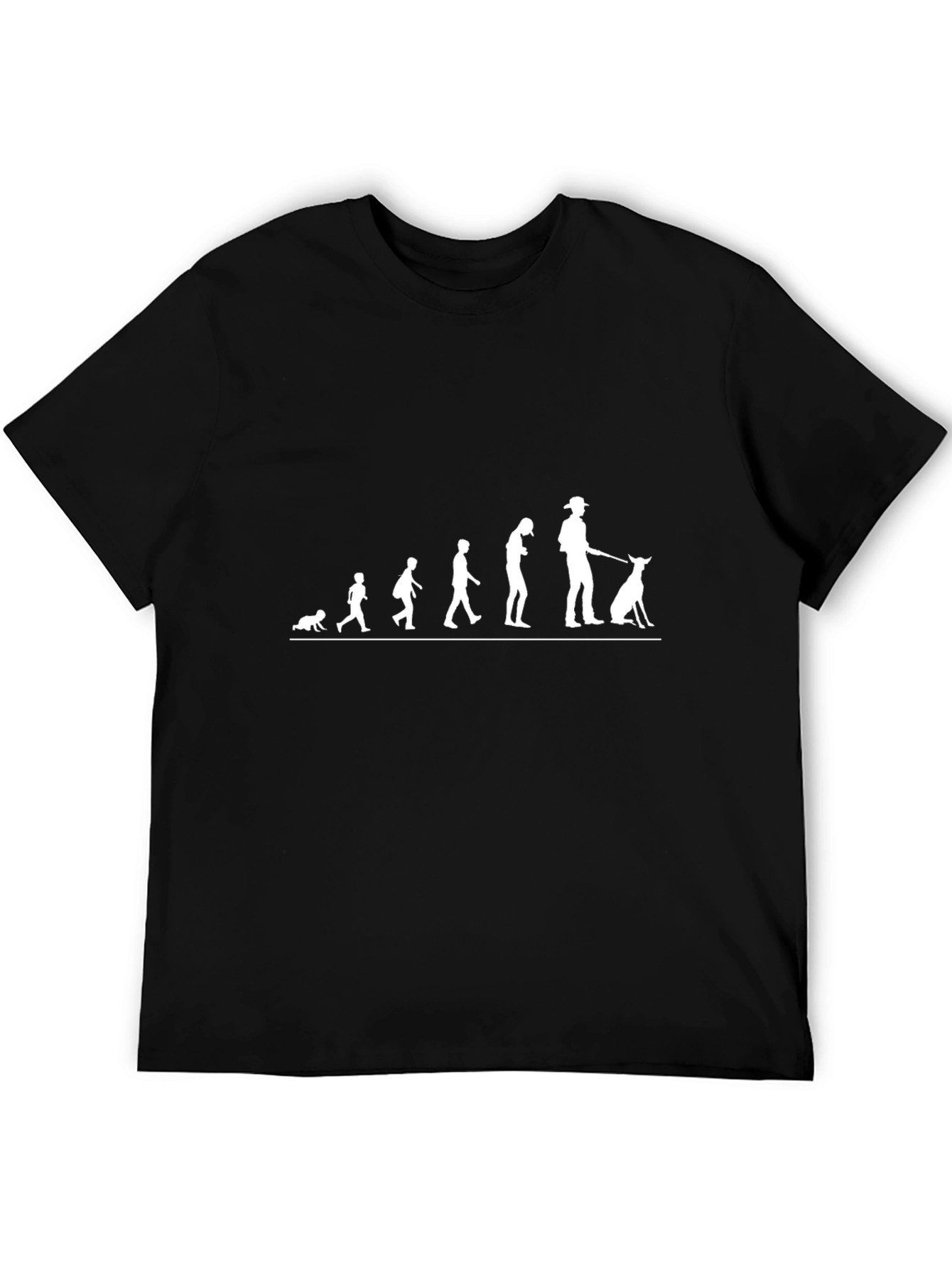 Evolution of Dog Walker Tee - Black Graphic T-Shirt
