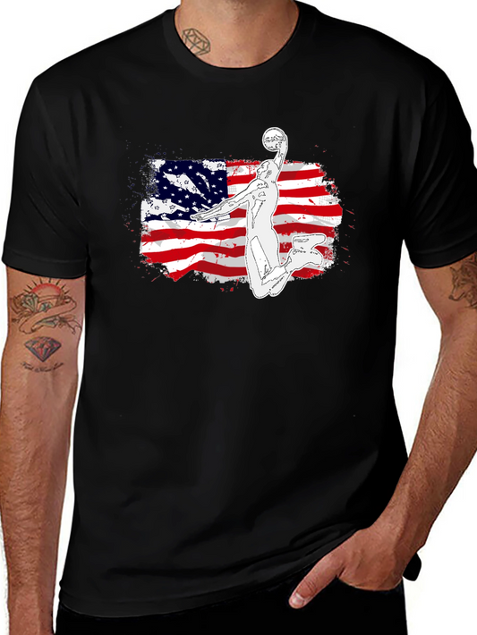 American Flag Basketball Graphic T-Shirt