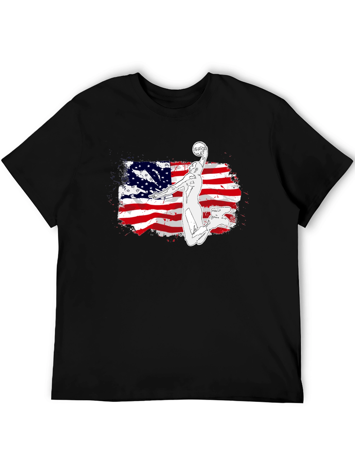 American Flag Basketball Graphic T-Shirt