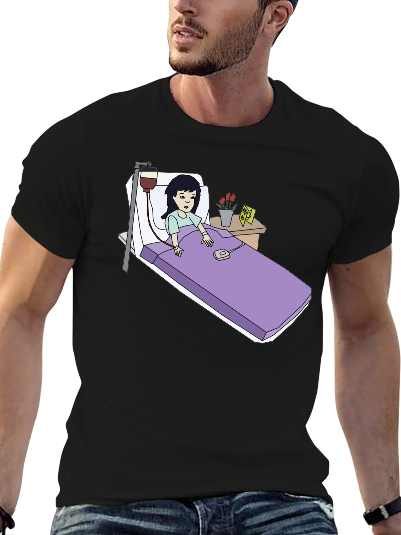 Daria Sick Day Graphic Tee - Black Cotton T-Shirt